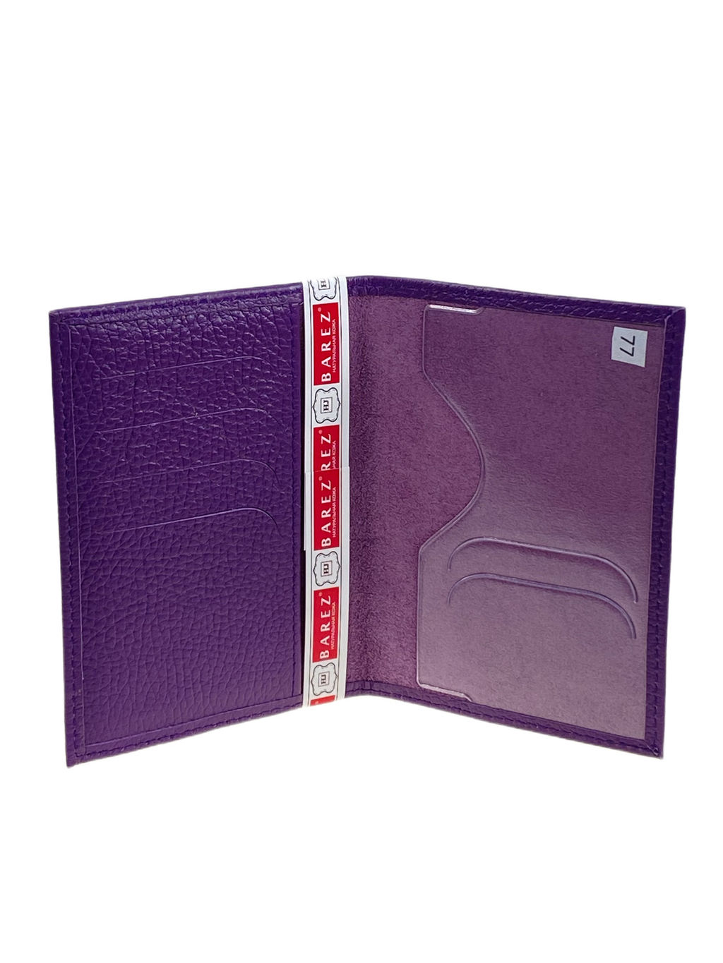 Обложка на паспорта из натуральной кожи, цвет фиолетовый - Greta фото 2