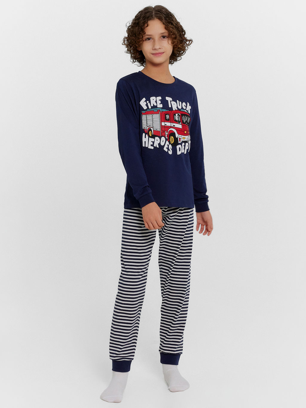 Пижама для мальчиков с принтом Fire truck heroes dept.