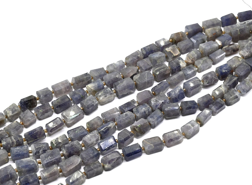 Бусины из иолита (кордиерита) прямоугольник 8*12мм, 25см, 20 бусин, 25г Радуга камня