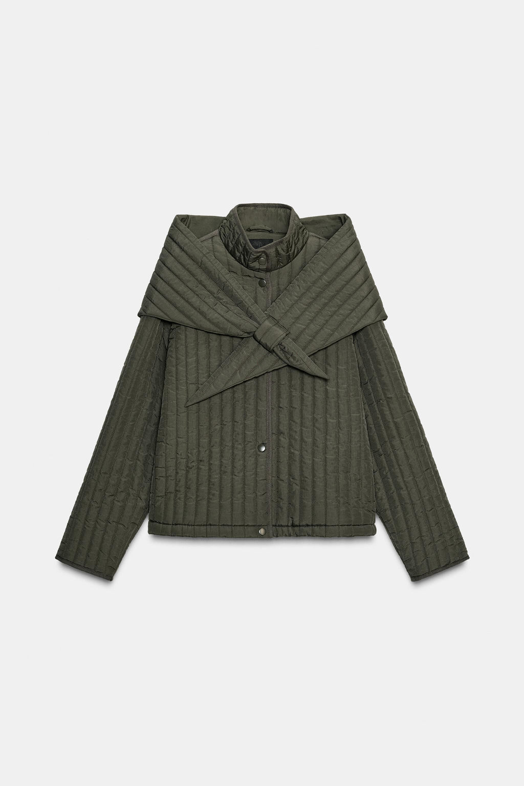 PUFFER JACKET WITH DETACHABLE SCARF - Zara фото 8