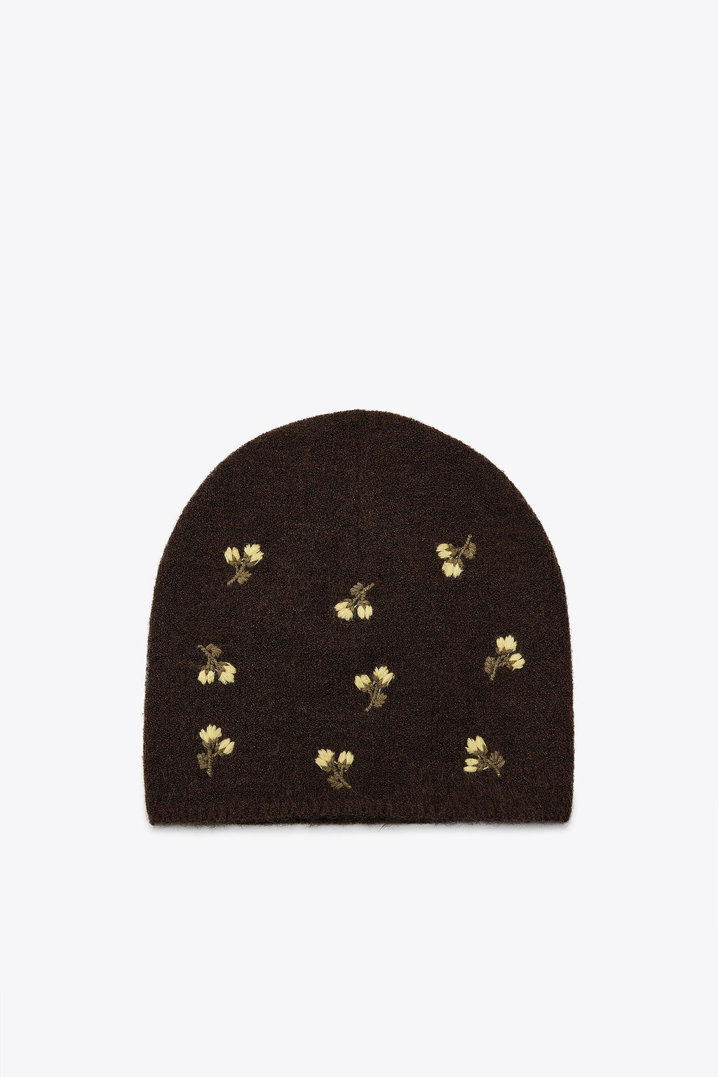 FLORAL EMBROIDERED KNIT BEANIE HAT - Zara фото 3
