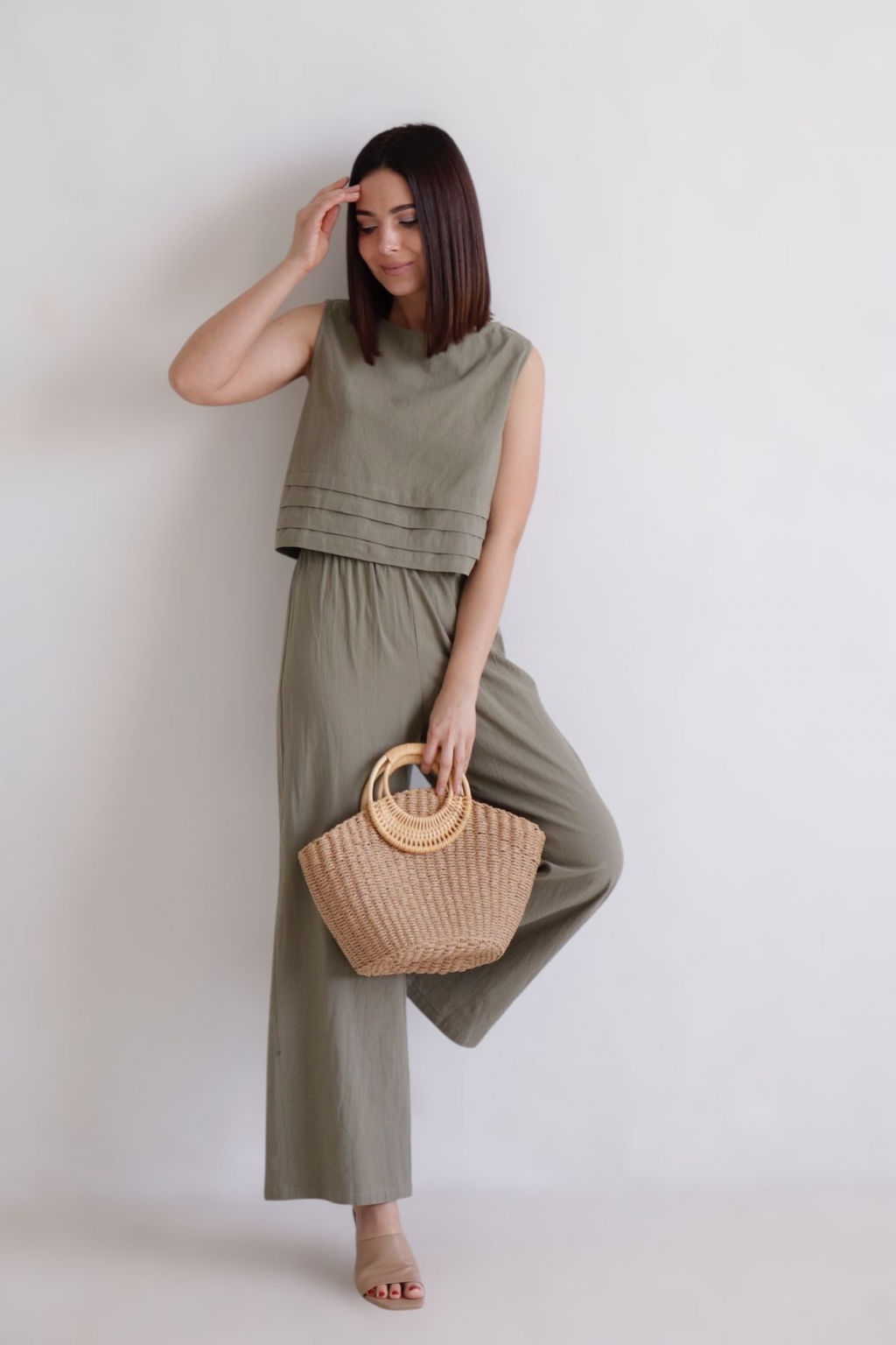 Martichelli Костюм брючный хлопковый хаки  фото 5