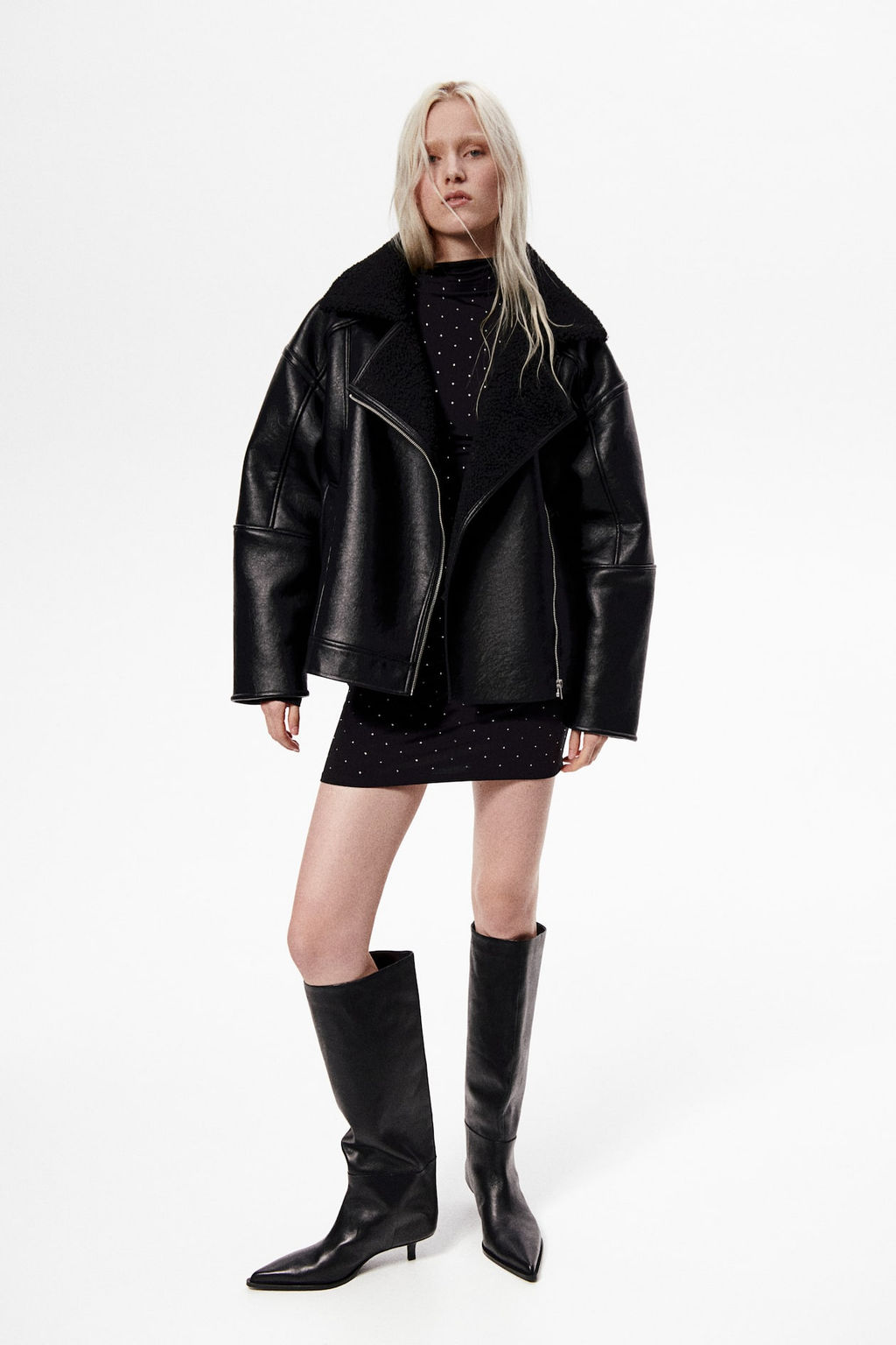 Cazadora biker con forro de borreguito - H&m фото 2