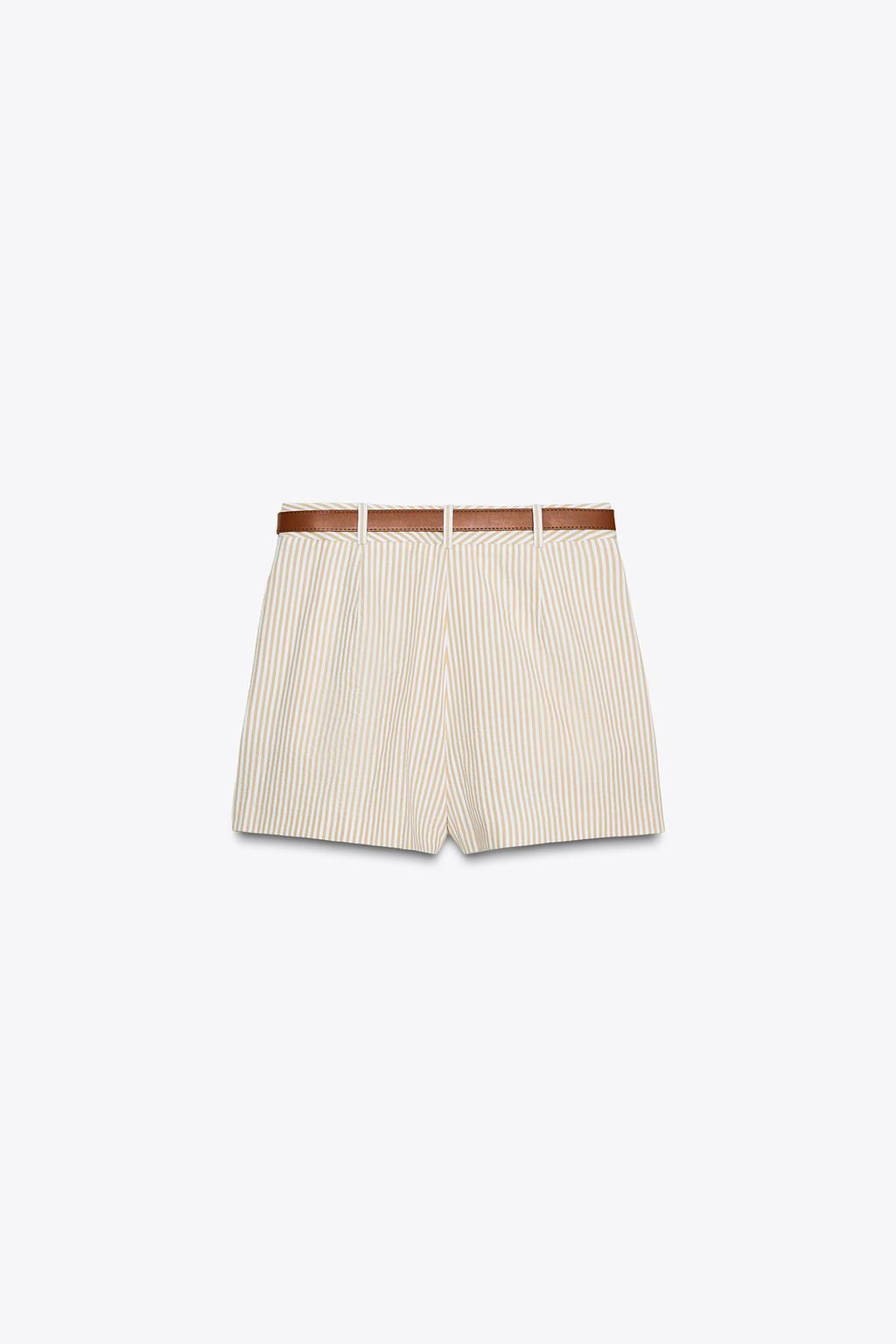 STRIPED CULOTTES WITH BELT - Zara фото 7