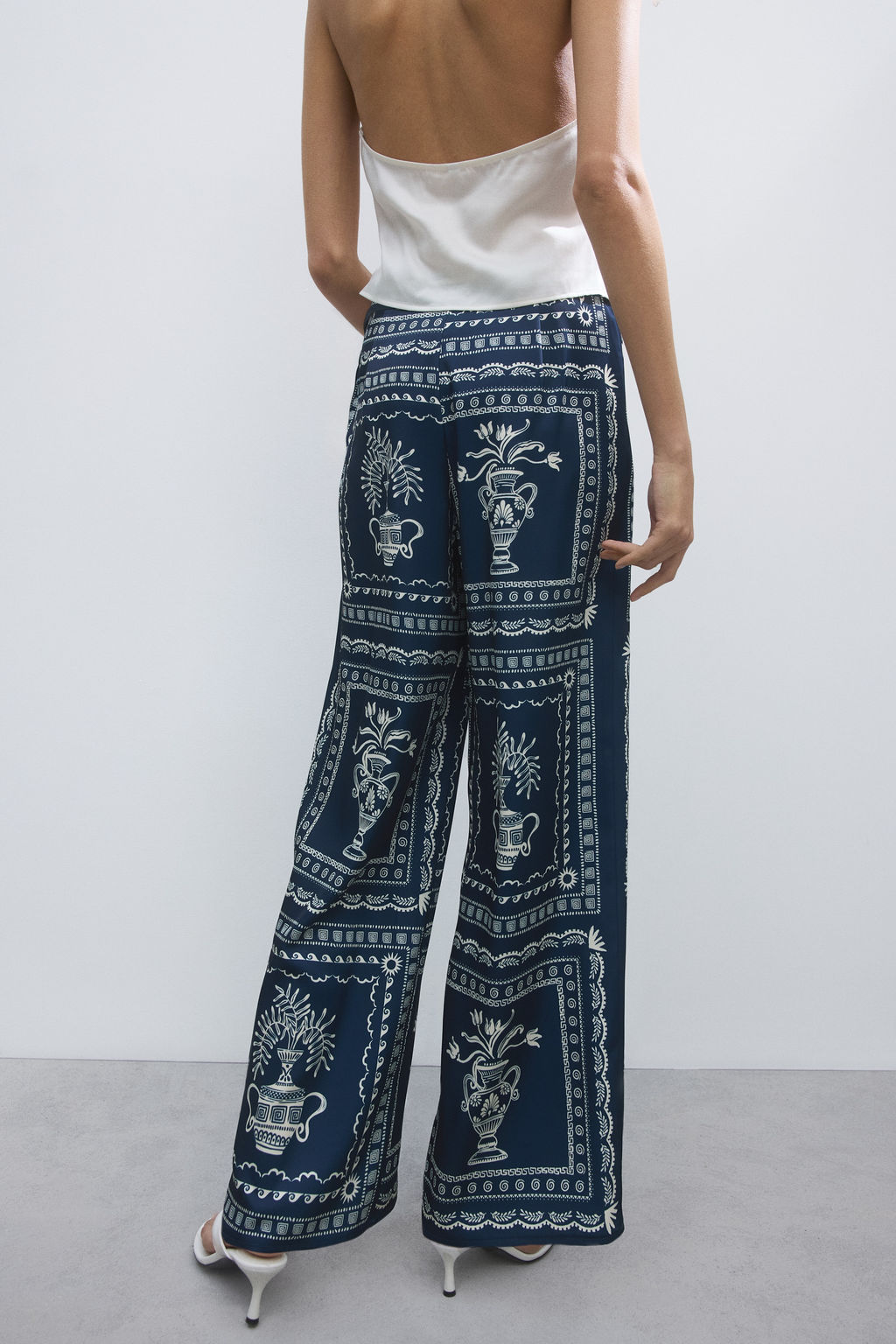 Pantal?n estampado con tiras de anudar - H&m фото 5