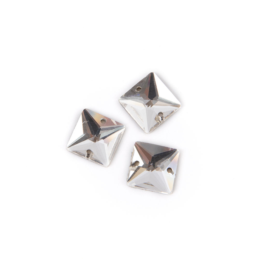 Страз Zlatka ZRSE-0212 Crystal 12 х 12 мм стекло 5 x 3 шт в пакете с картонным еврослотом №01 белый (Crystal)