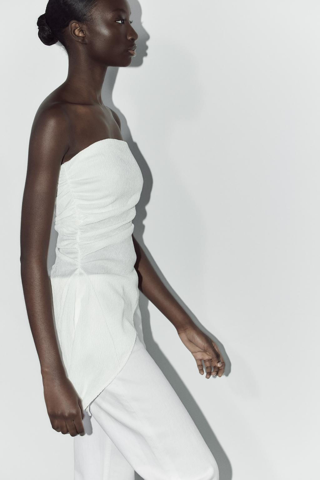 TEXTURED BANDEAU TOP - Zara фото 3