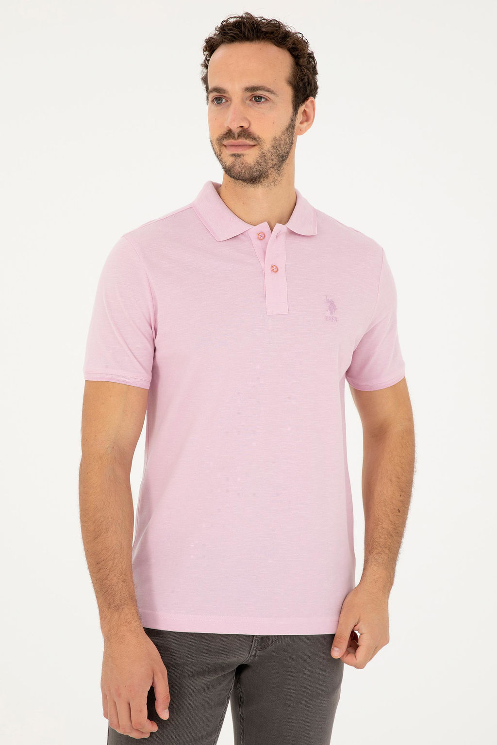 Мужская розовая футболка Неожиданная скидка в корзине - U.s. polo assn фото 3