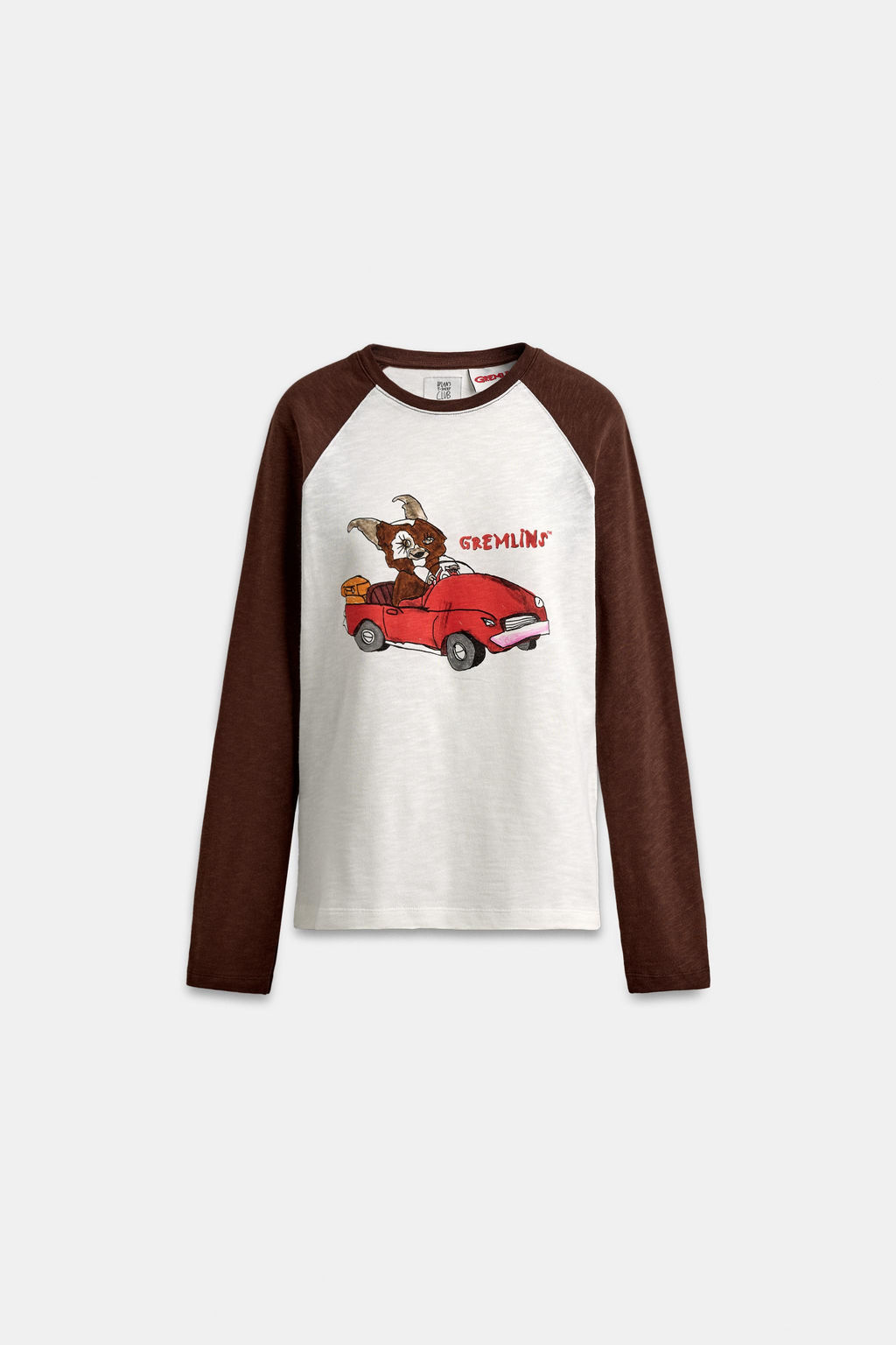 CAMISETA FLAM? ILUSTRACI?N GREMLINS &  X DYLAN?S T-SHIRT CLUB X ZARA / marron/blanco  фото 4