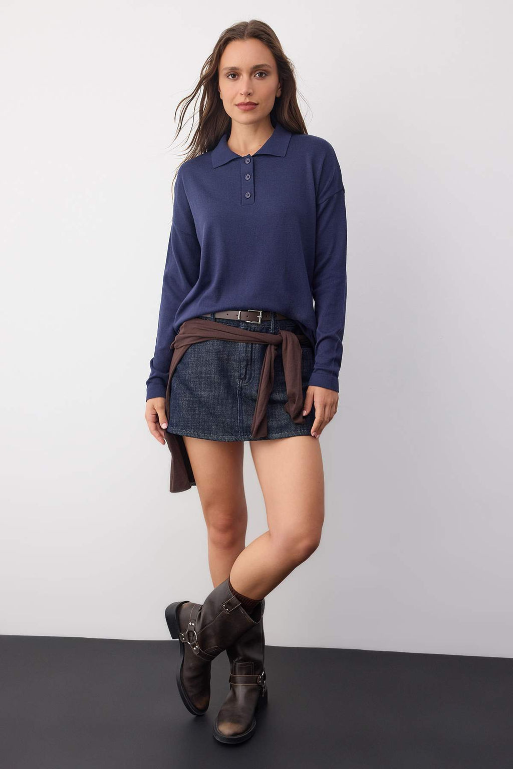 Wardrobe Essentials Lacivert*001 Premium IplikDuz Genis Kal?p Triko Kazak | TWOAW26KZ00195