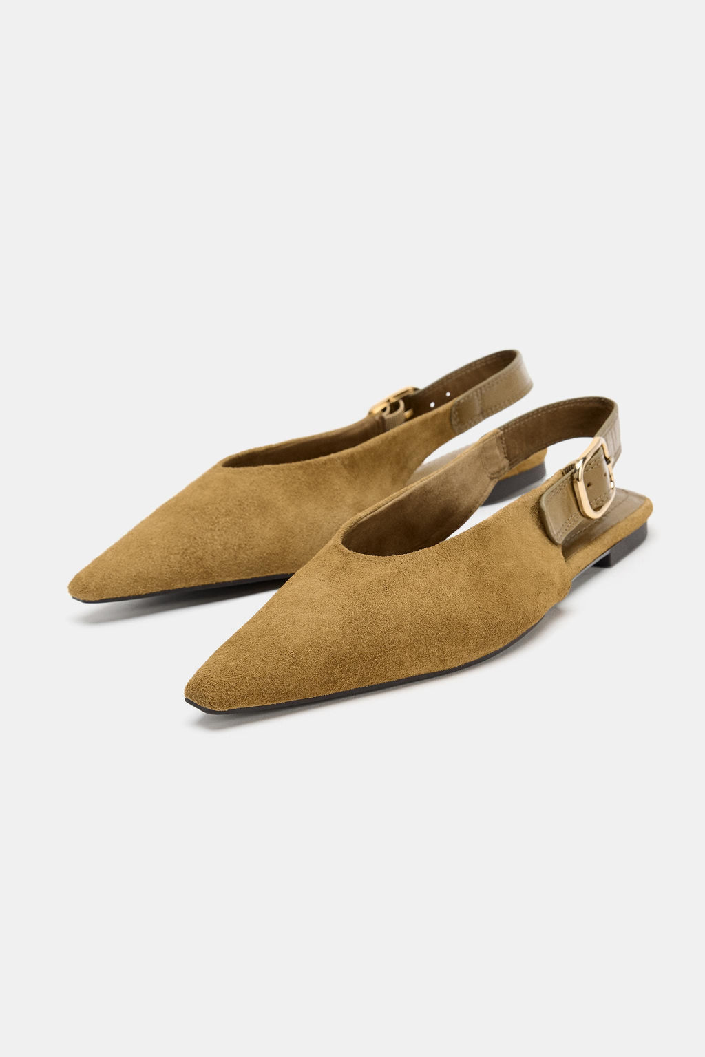 TWO-TONE LEATHER SLINGBACK SHOES - Zara фото 3
