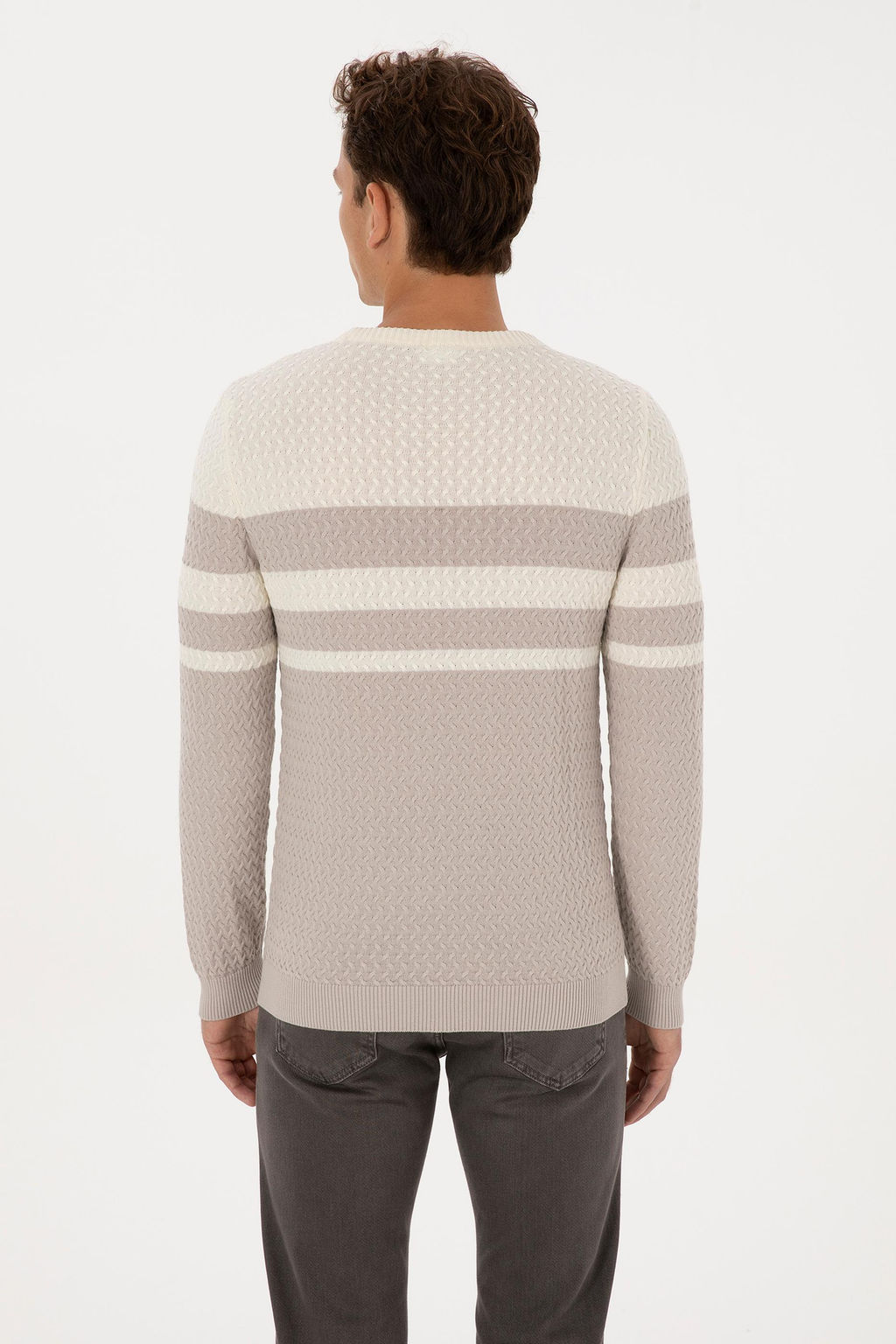 Erkek Slim Fit Bisiklet Yaka Ta_ Kazak - U.s. polo assn фото 5