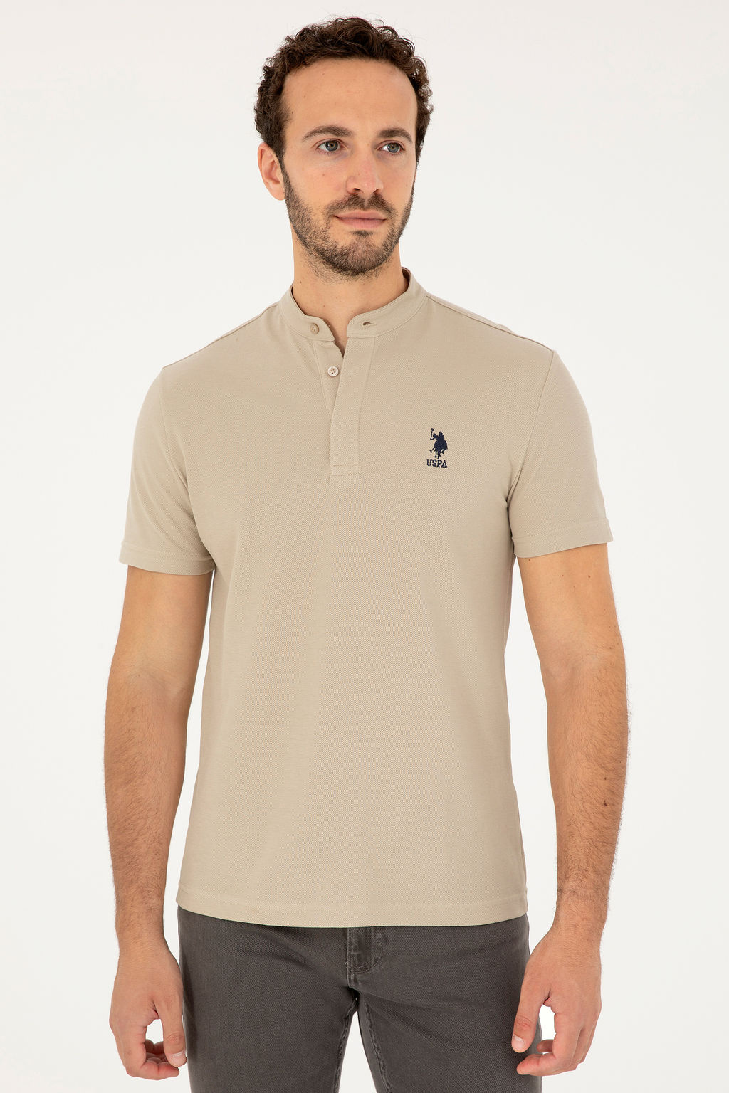 U. S. Polo Assn / Мужская футболка светло-хаки - U.s. polo assn фото 10
