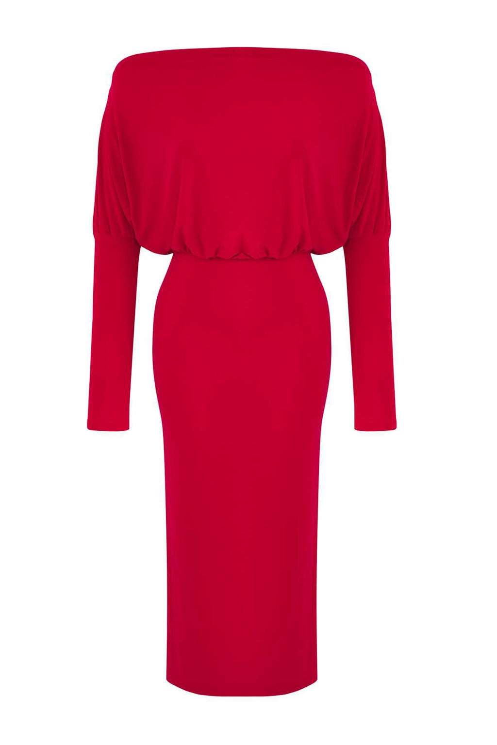 TRENDYOLMILLA Siyah Duz Asimetrik Tek Kol Belden Oturtmal? Esnek Midi Orme Elbise TWOAW25EL00110  фото 5