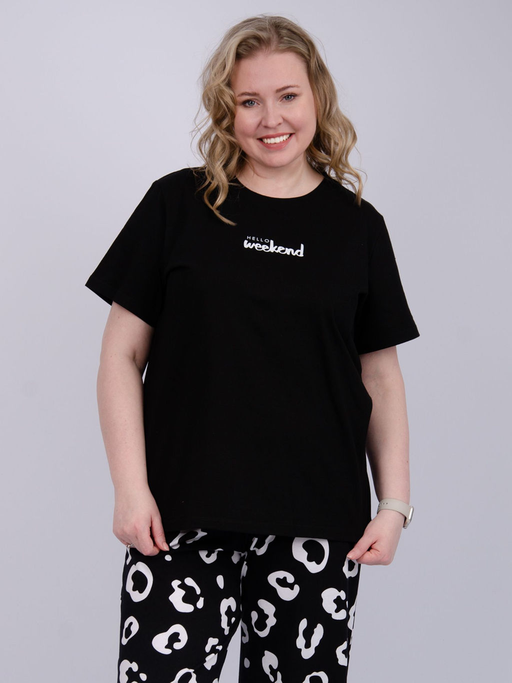 Пижама Выходные чёрная, трикотаж