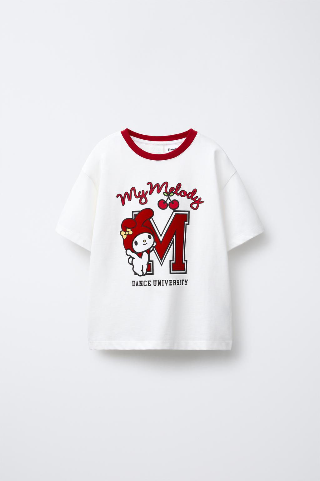 MY MELODY AND CINNAMOROLL  SANRIO FLOCKED T-SHIRT