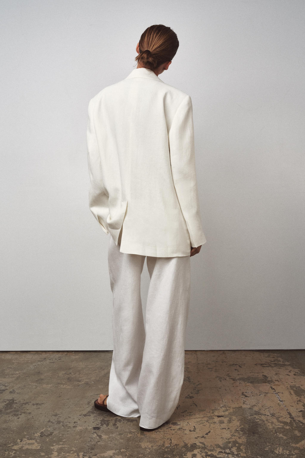 ZW COLLECTION DOUBLE-BREASTED LINEN BLEND BLAZER - Zara фото 7