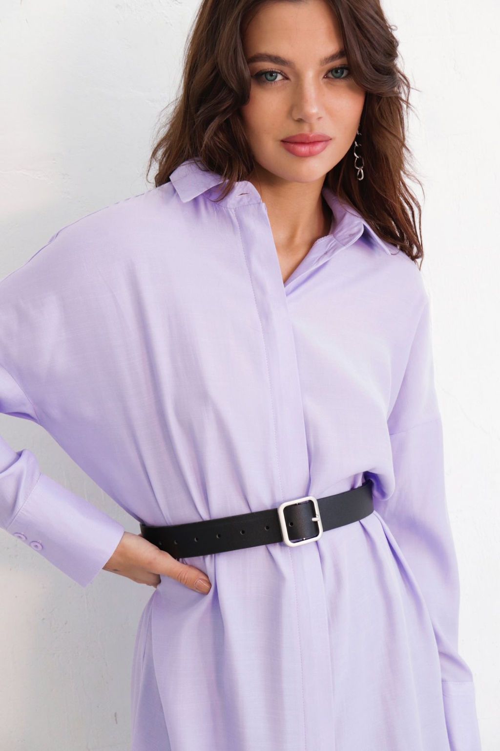 Базовая удлинённая рубашка свободного силуэта - Martichelli фото 26