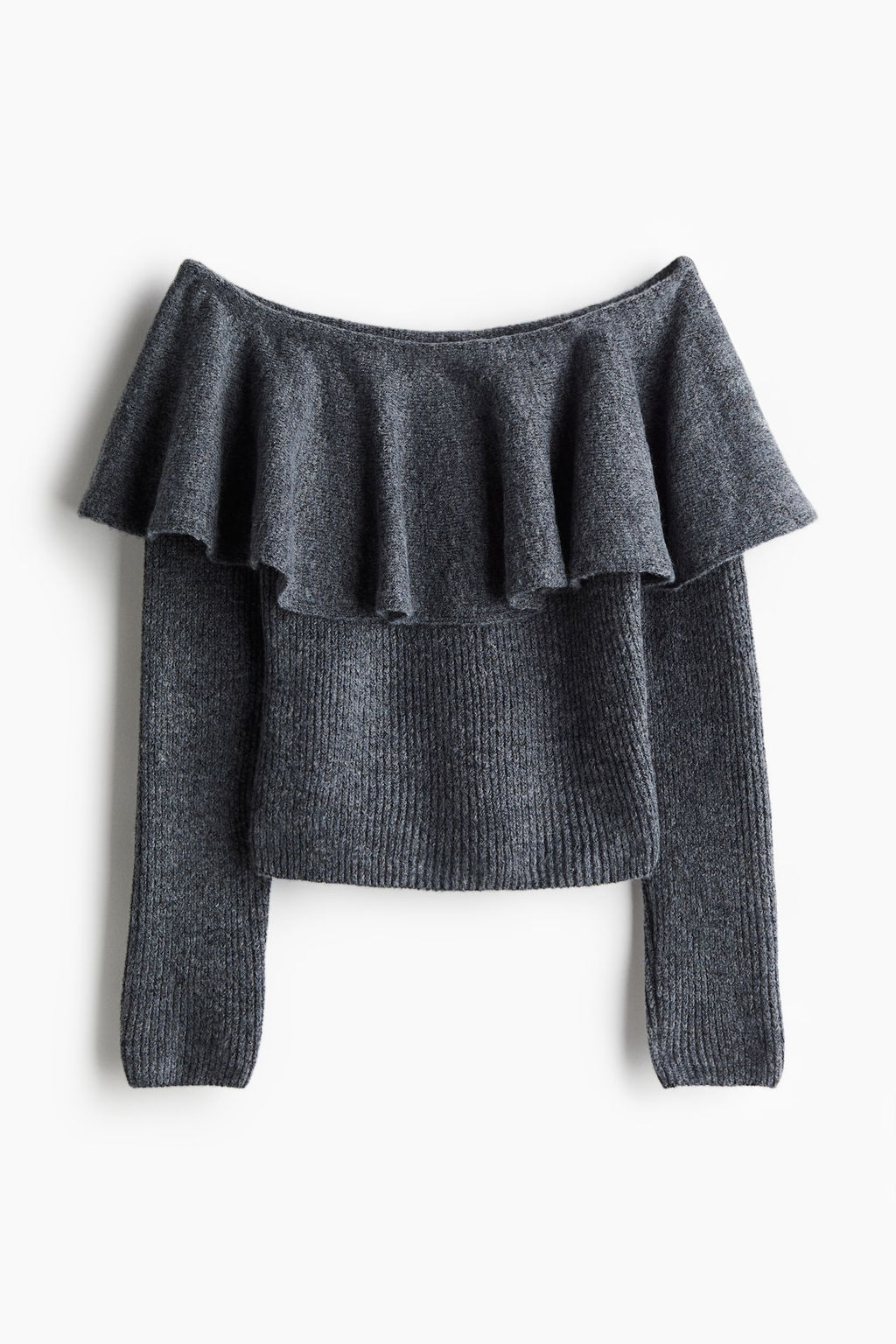 Jersey off-the-shoulder con volante - H&m фото 5
