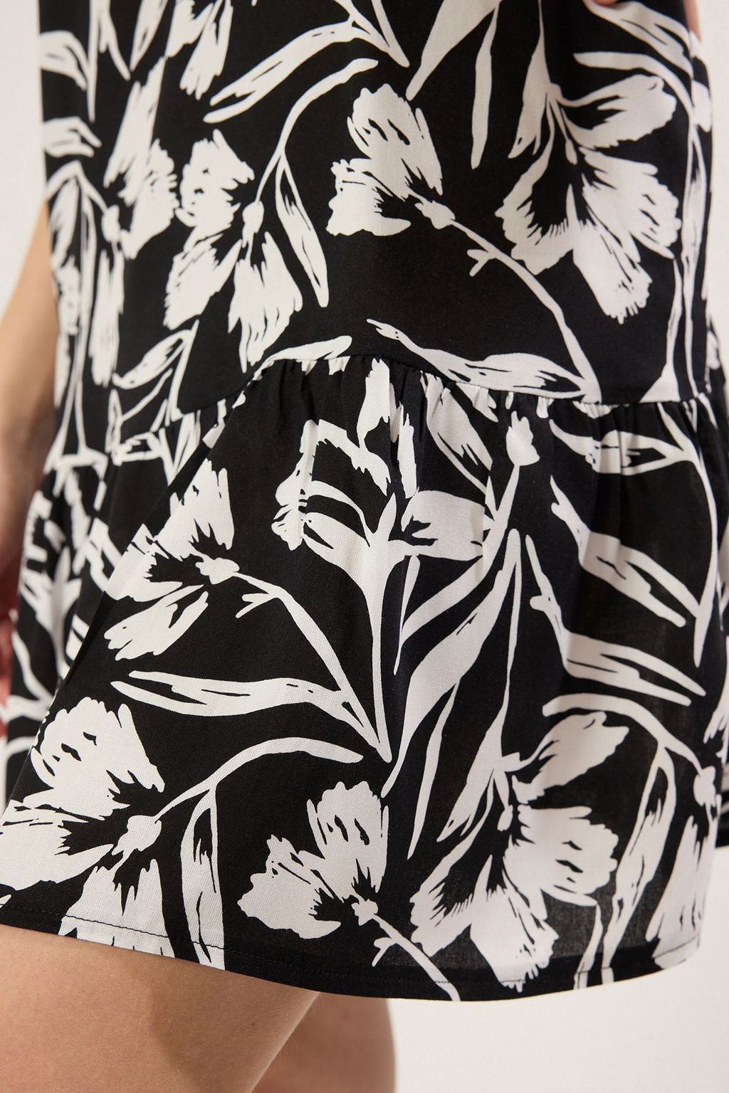 Lacivert Duz Genis Kesim Mini Dokuma Elbise TWOSS25EL00546 - Trendyolmilla фото 8