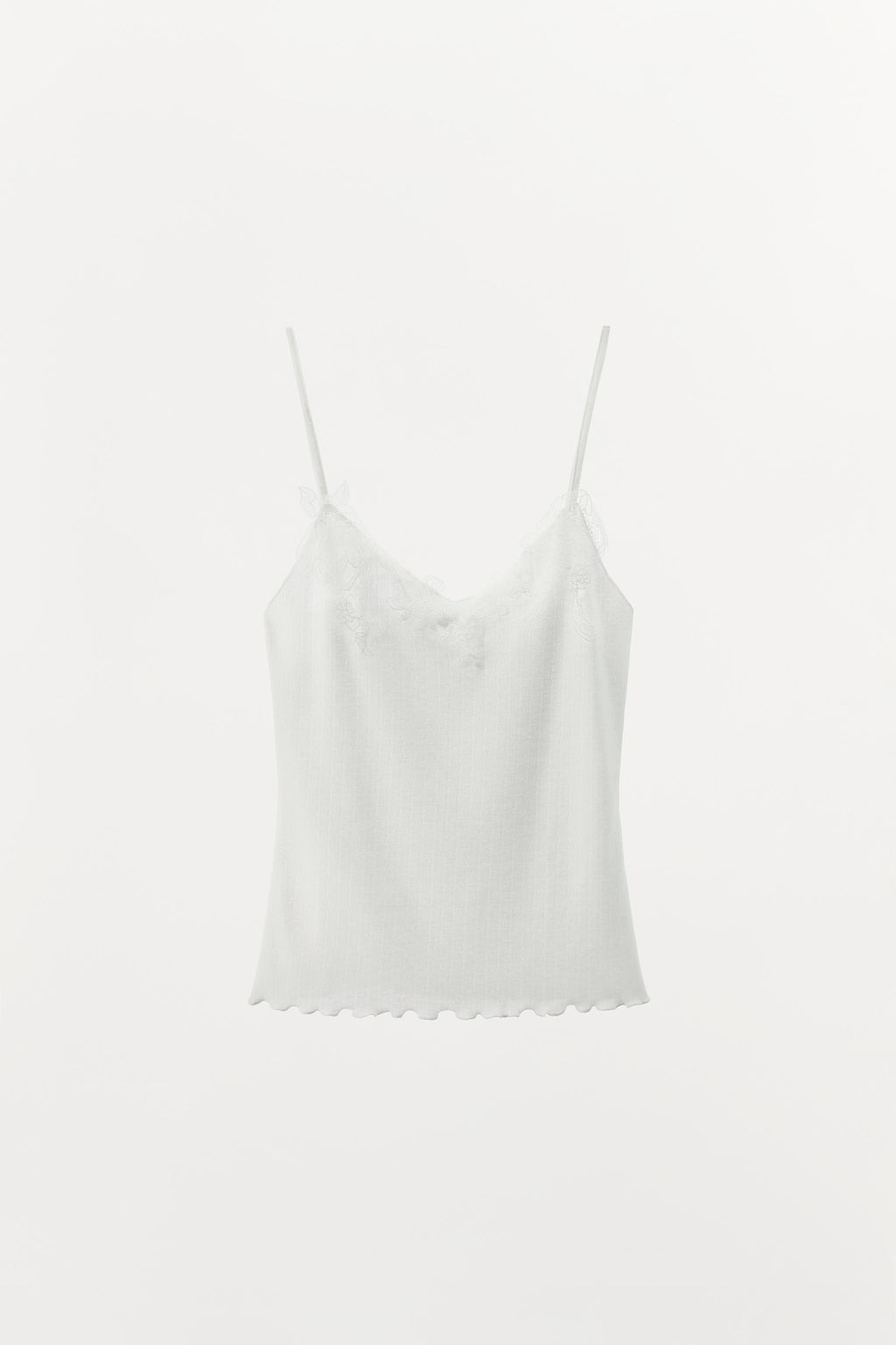 LACE POINTELLE STRAPPY TOP - Zara фото 3