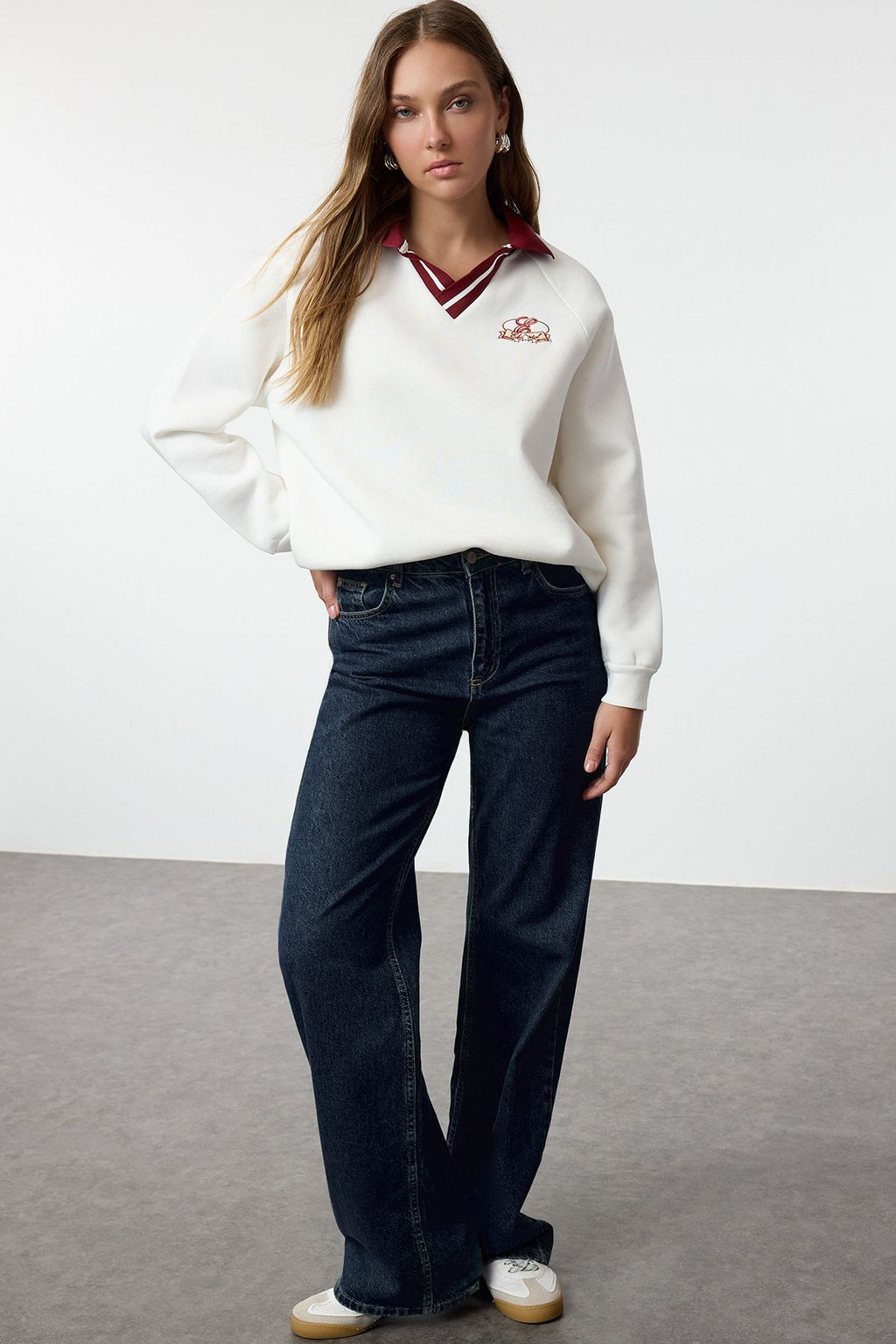 TRENDYOLMILLA Ekru Orme Sweatshirt TWOAW25SW00173 фото 2