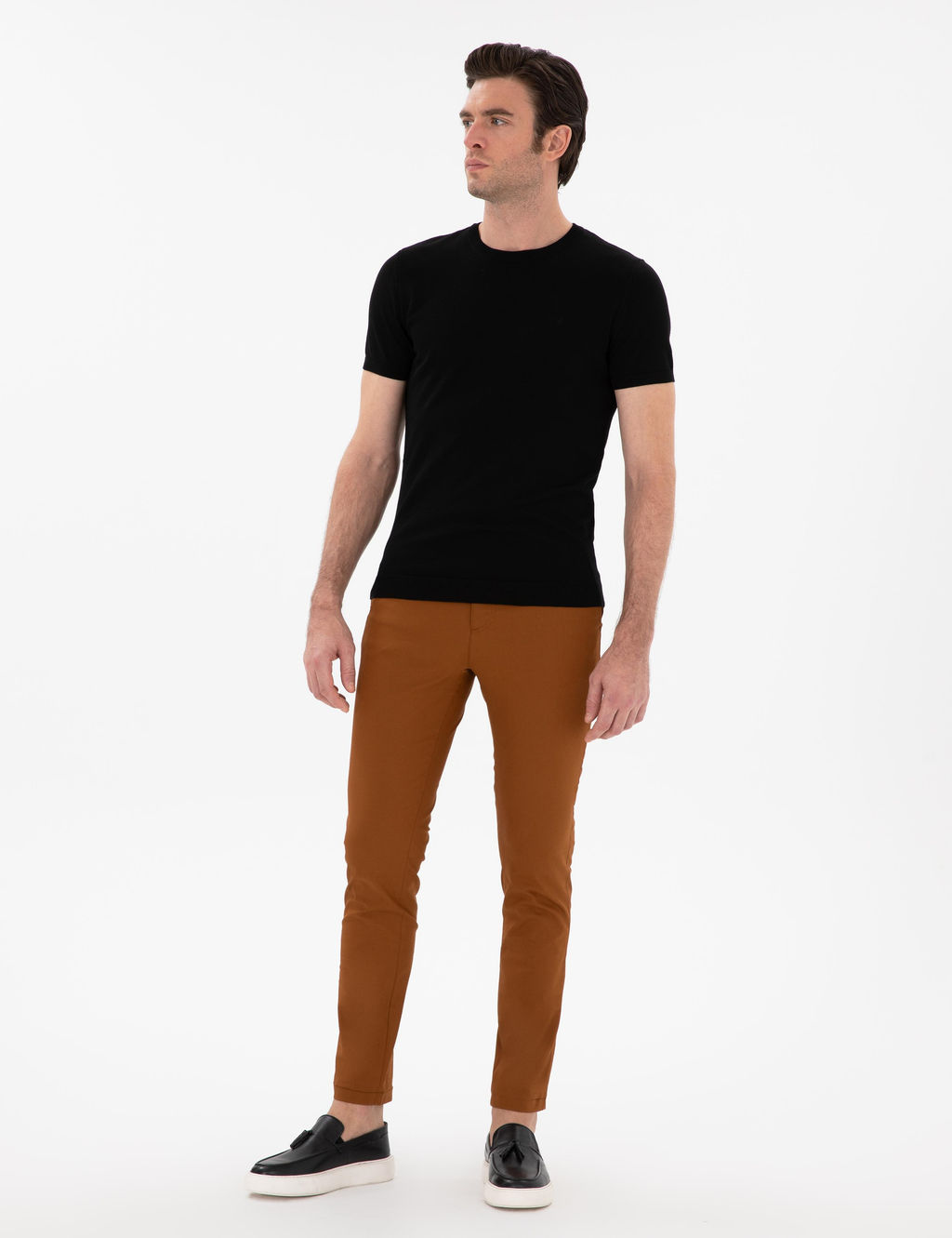 Светло -коричневые стройные брюки холста - Cacharel фото 3