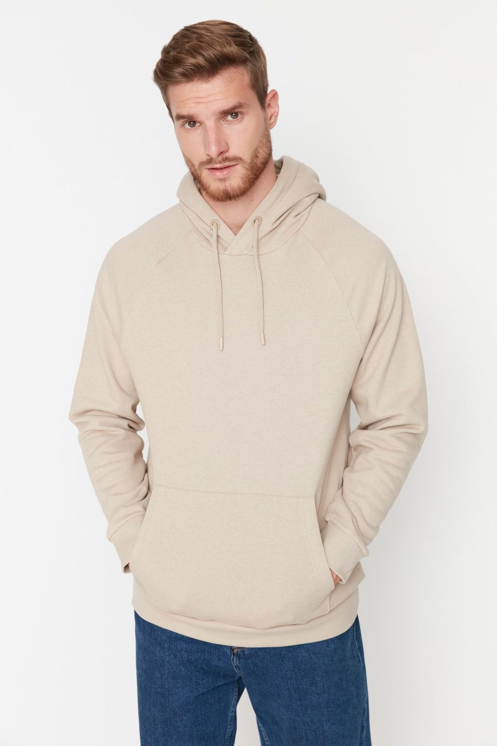 TRENDYOL MAN Gri Regular/Normal Kesim Kapusonlu Ici Polar/S?cak Tutan Sweatshirt TMNAW23SW00194 - Trendyolmilla фото 4
