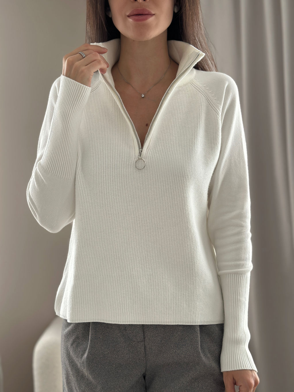 Свитер Саймон (белый) One Size - Nadi bordo фото 2