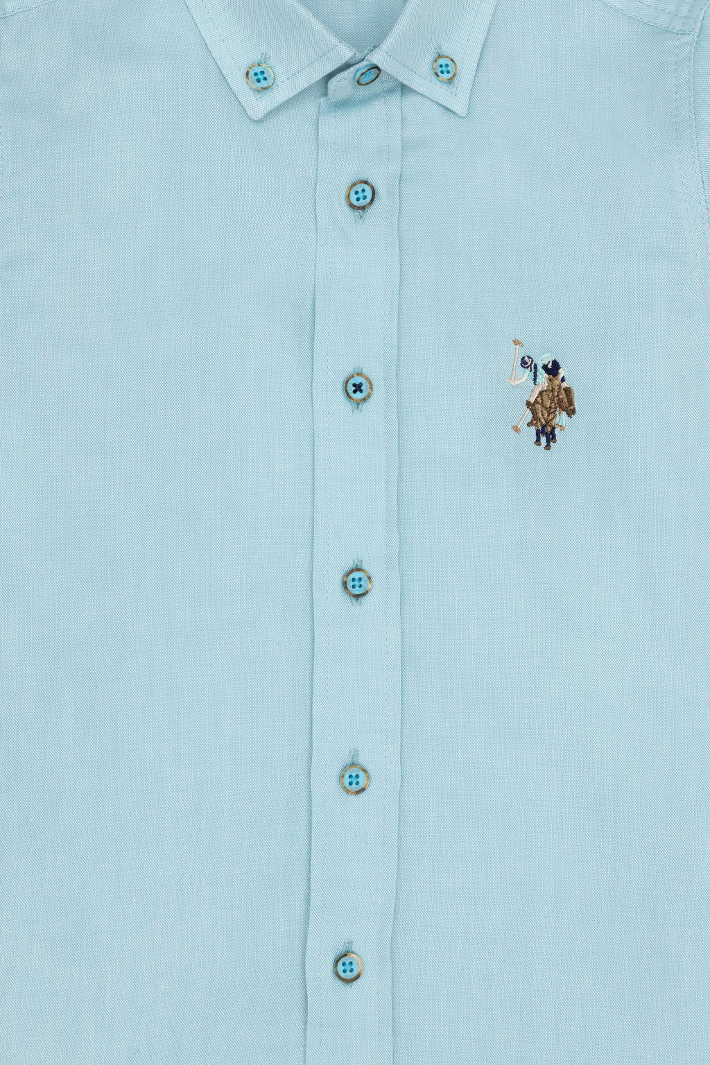 U. S. Polo Assn Мятная базовая рубашка с длинным рукавом для мальчика - U.s. polo assn фото 3