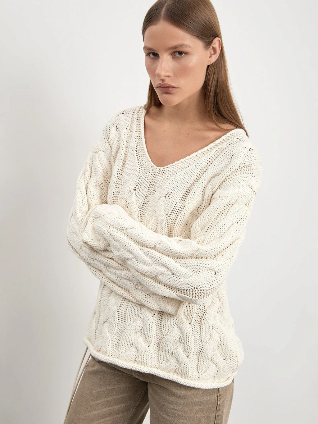 EMKA / Джемпер с узорной вязкой  фото 3