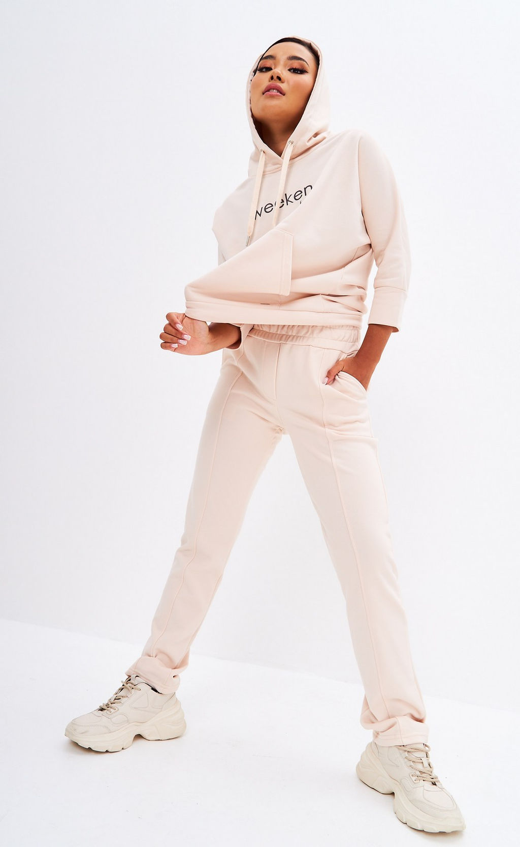 Брюки спорт F312-0851 pale beige - Fine joyce фото 3