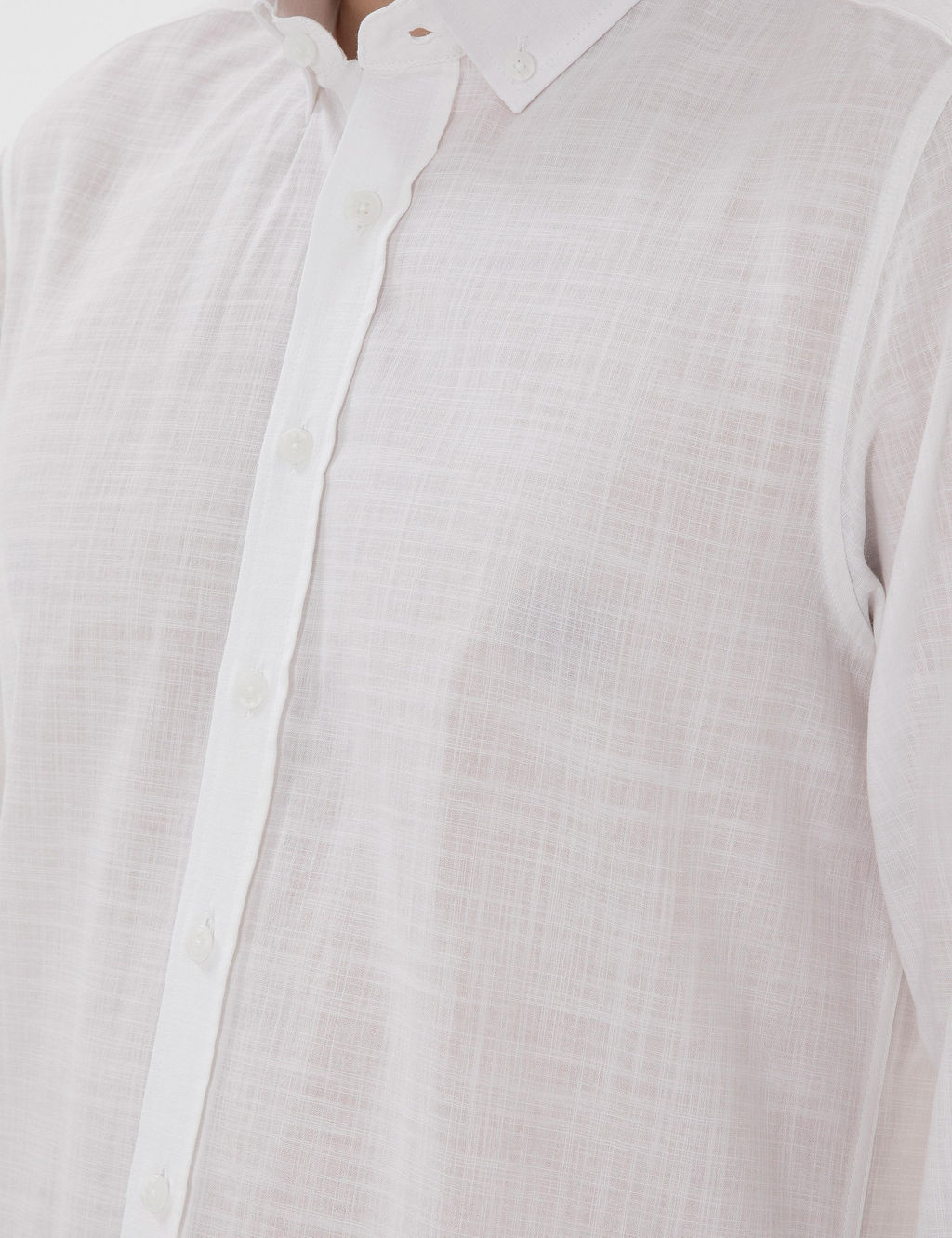 Рубашка Slim Fit белая льняная