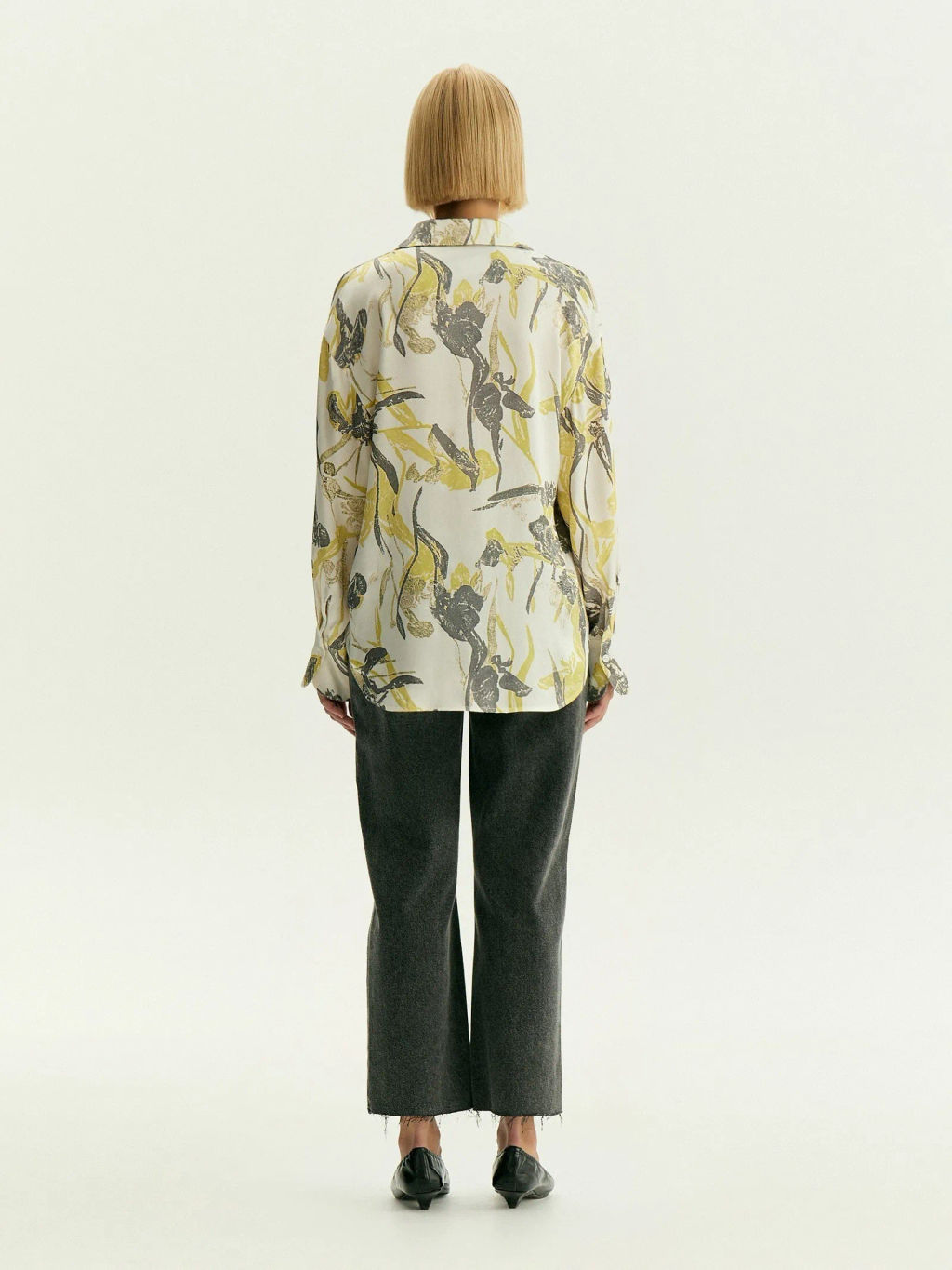 Рубашка с цветочным принтом из 100% вискозы, B3177/narcis - Emka фото 5