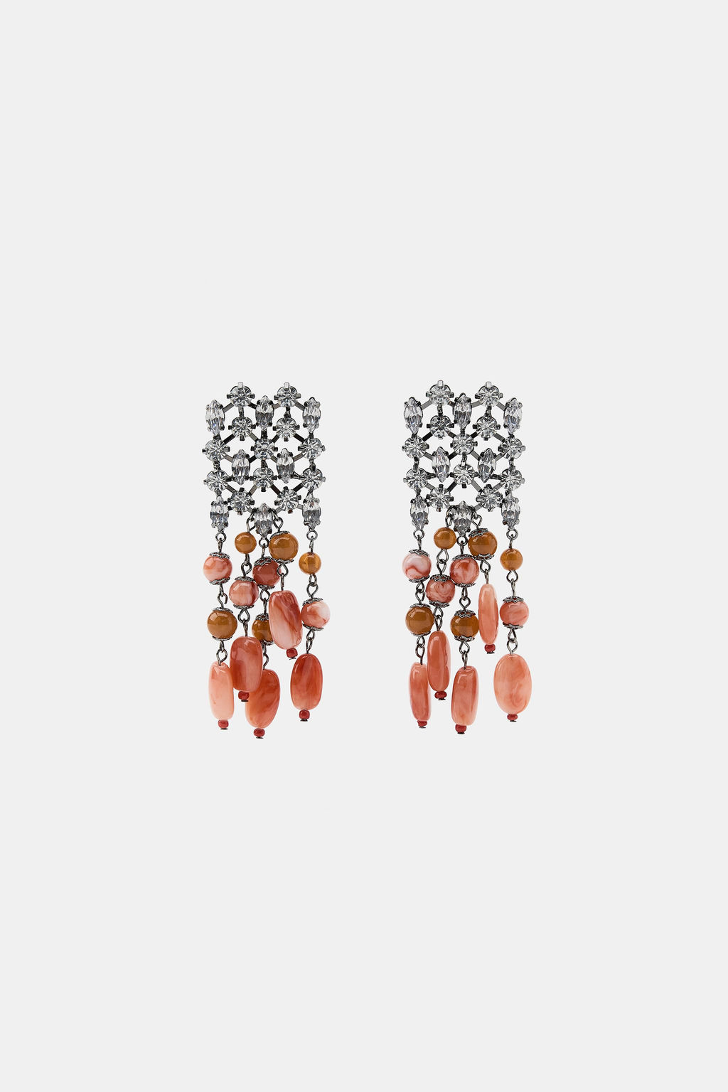 PENDIENTES CASCADA JOYAS PIEDRAS / Rosa - Zara фото 3