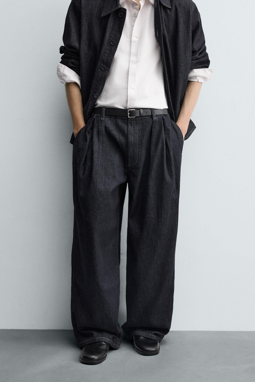 PLEATED WIDE-LEG JEANS - Zara фото 2