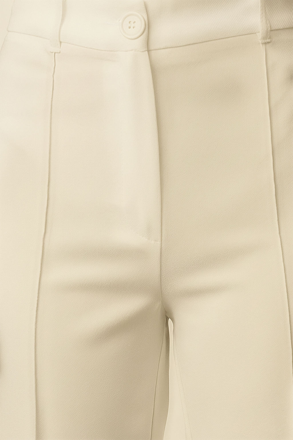 Bej Straight/Duz Kesim Yuksek Bel Nervur Dikisli Dokuma Pantolon TWOSS21PL0093