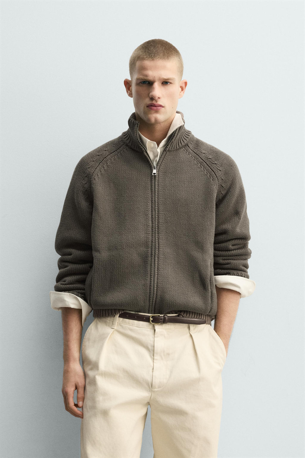 CHAQUETA PUNTO ESTRUCTURA LAVADA / Gris - Zara фото 2