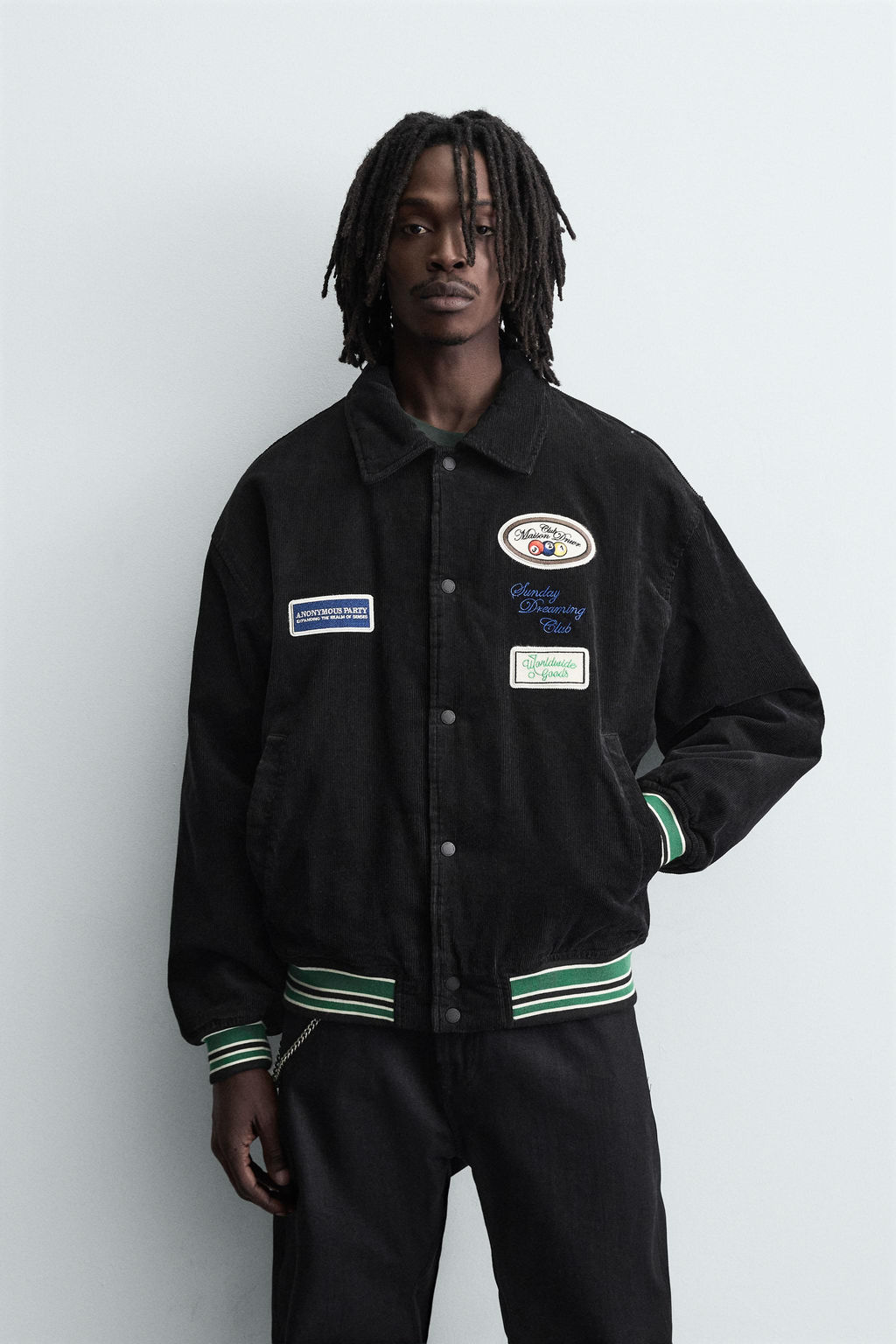 CORDUROY JACKET WITH EMBROIDERED PATCHES - Zara фото 2