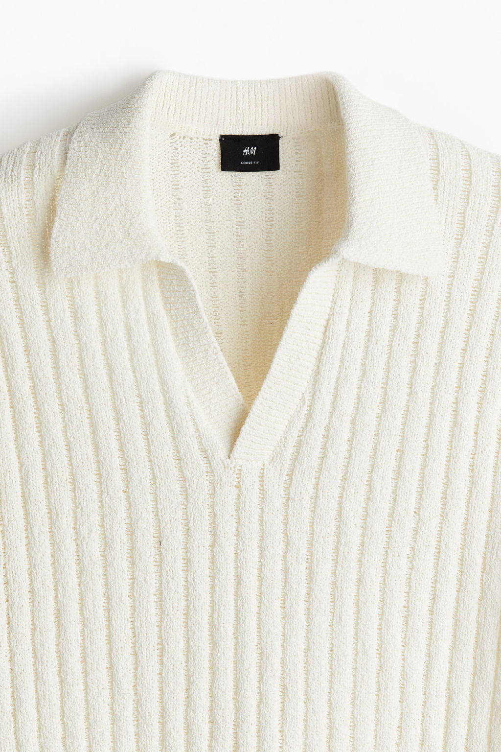 Polo en punto acanalado Loose Fit - H&m фото 3