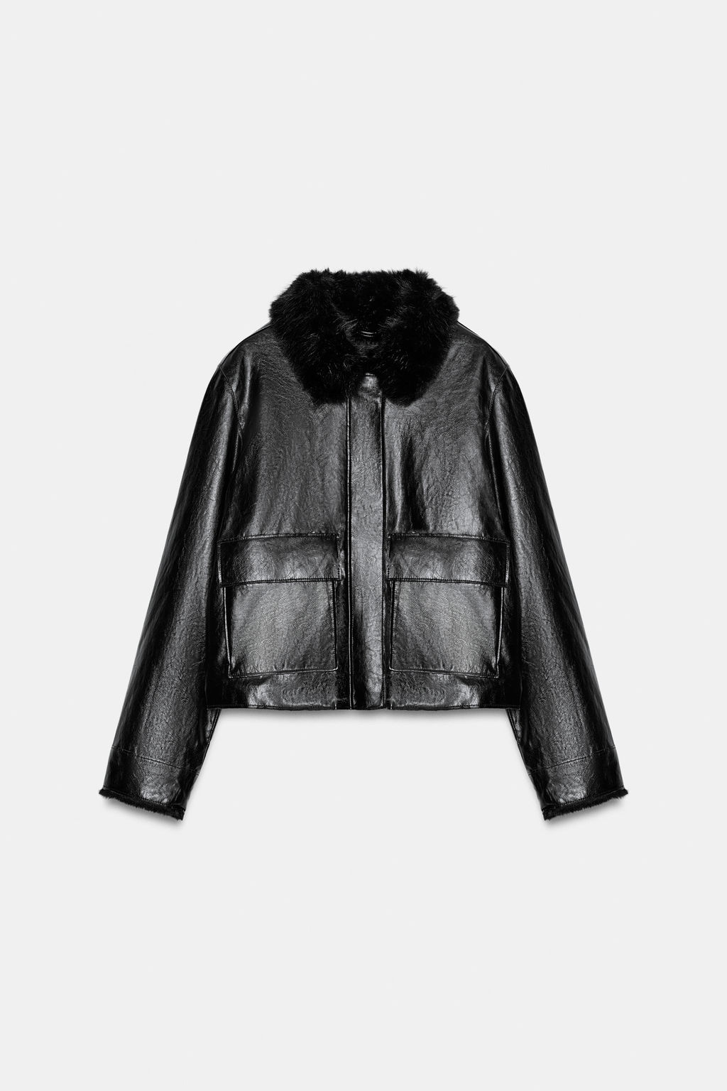 ZW COLLECTION LEATHER EFFECT JACKET - Zara фото 6