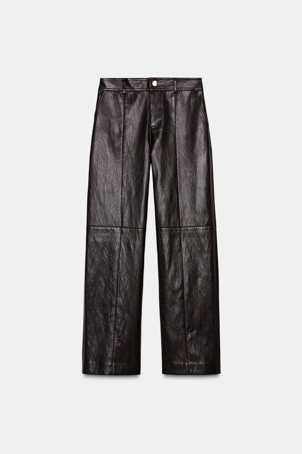 FAUX LEATHER STRAIGHT TROUSERS - Zara фото 2