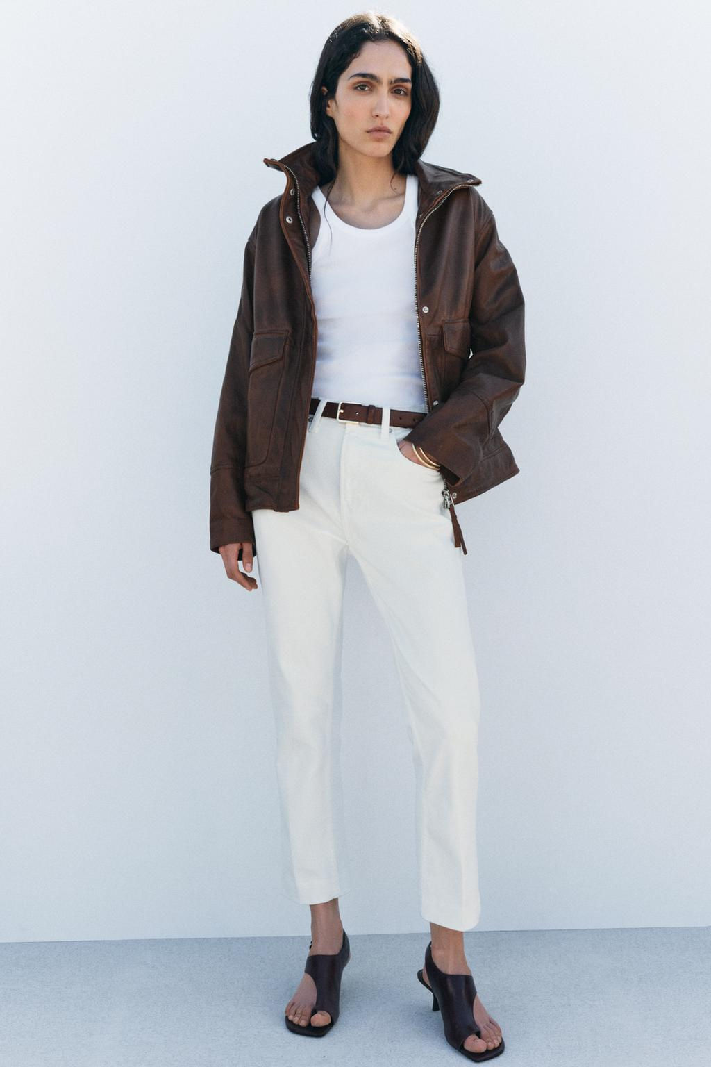 ZW COLLECTION HIGH-WAIST BOOTCUT CROPPED JEANS - Zara фото 3