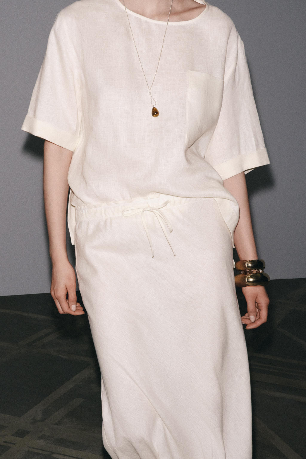ZW COLLECTION 100% LINEN MIDI SKIRT - Zara фото 2