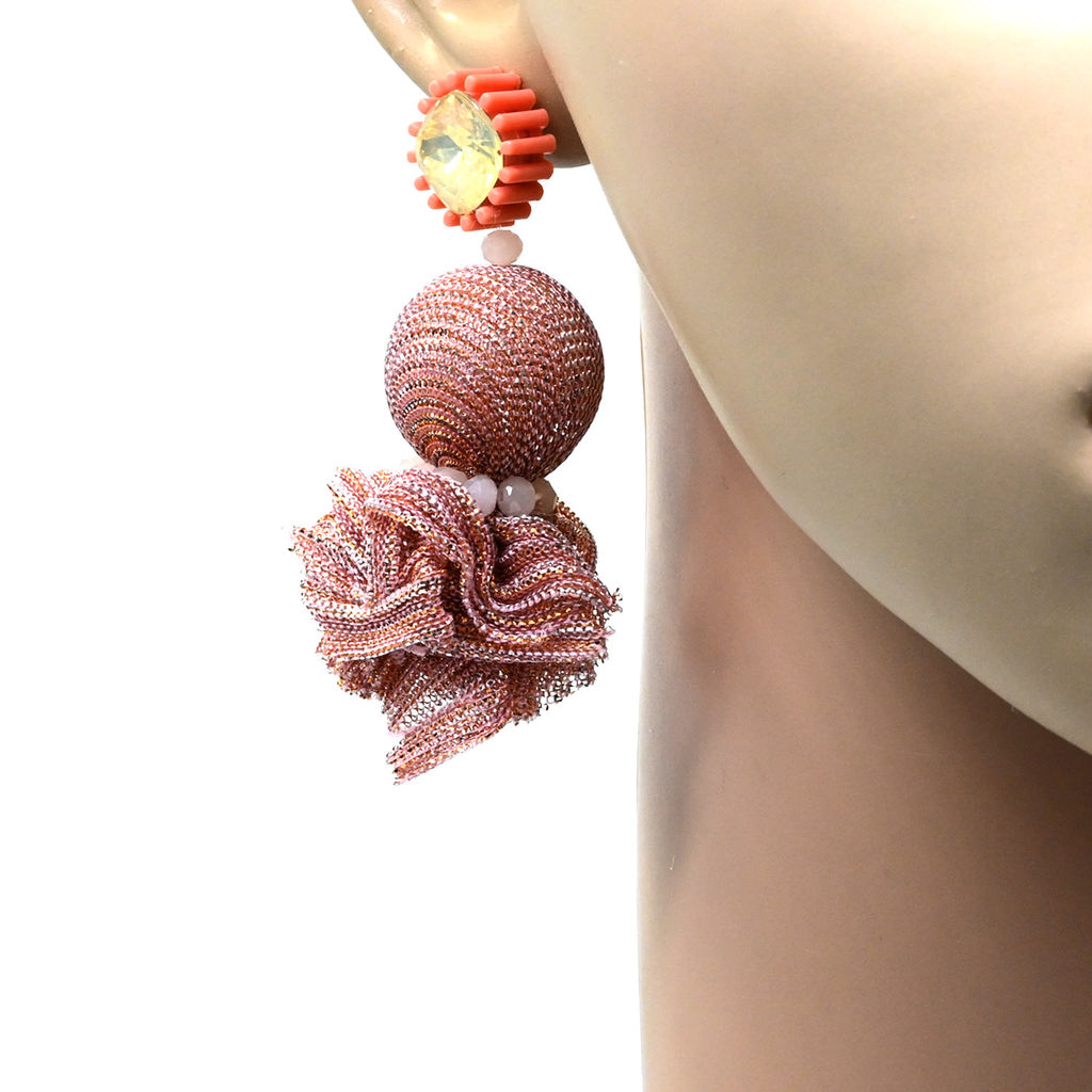 Крупные серьги шарик 20мм цв.розовое золото