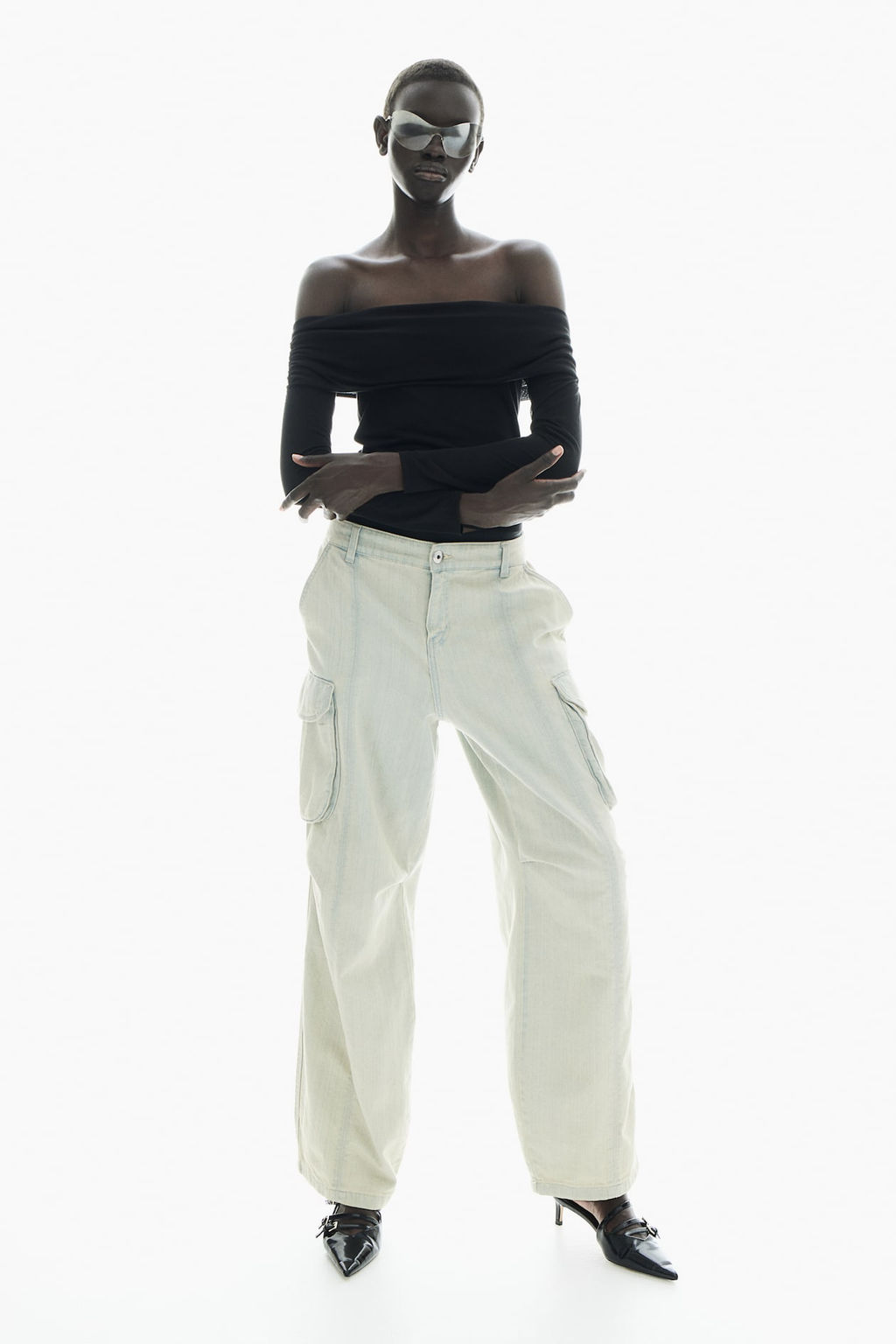 Top off-the-shoulder transparente - H&m фото 2