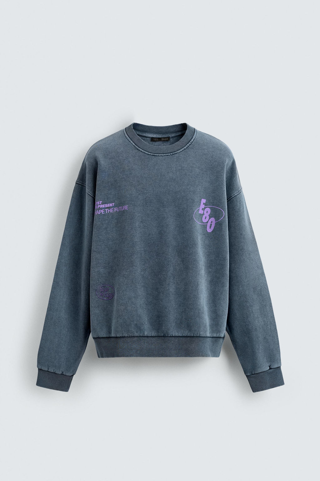WASHED PRINTED TEXT SWEATSHIRT - Zara фото 7