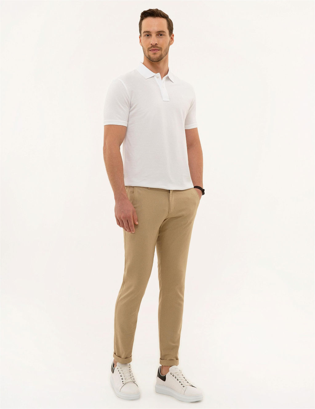 Camel Slim Fit Keten Kar___ml_ Chino Pantolon - Pierre cardin фото 2