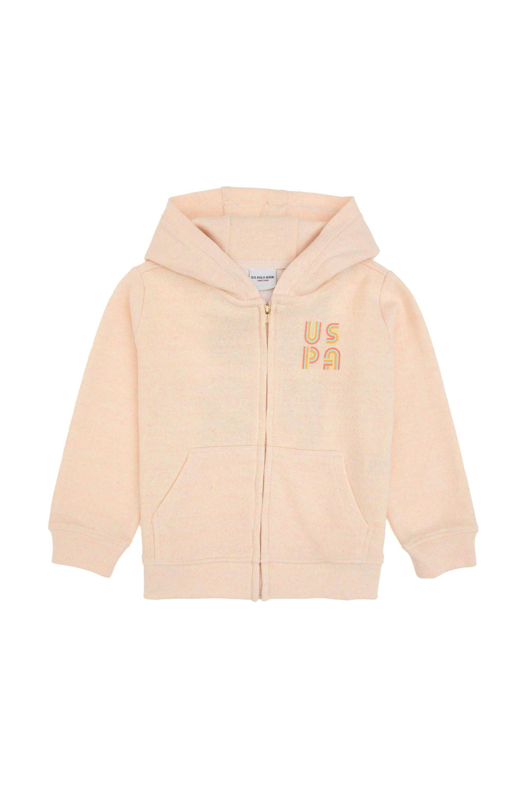K_z _ocuk A__k Pembe Kap__onlu Fermuarl_ Sweatshirt - U.s. polo assn фото 2