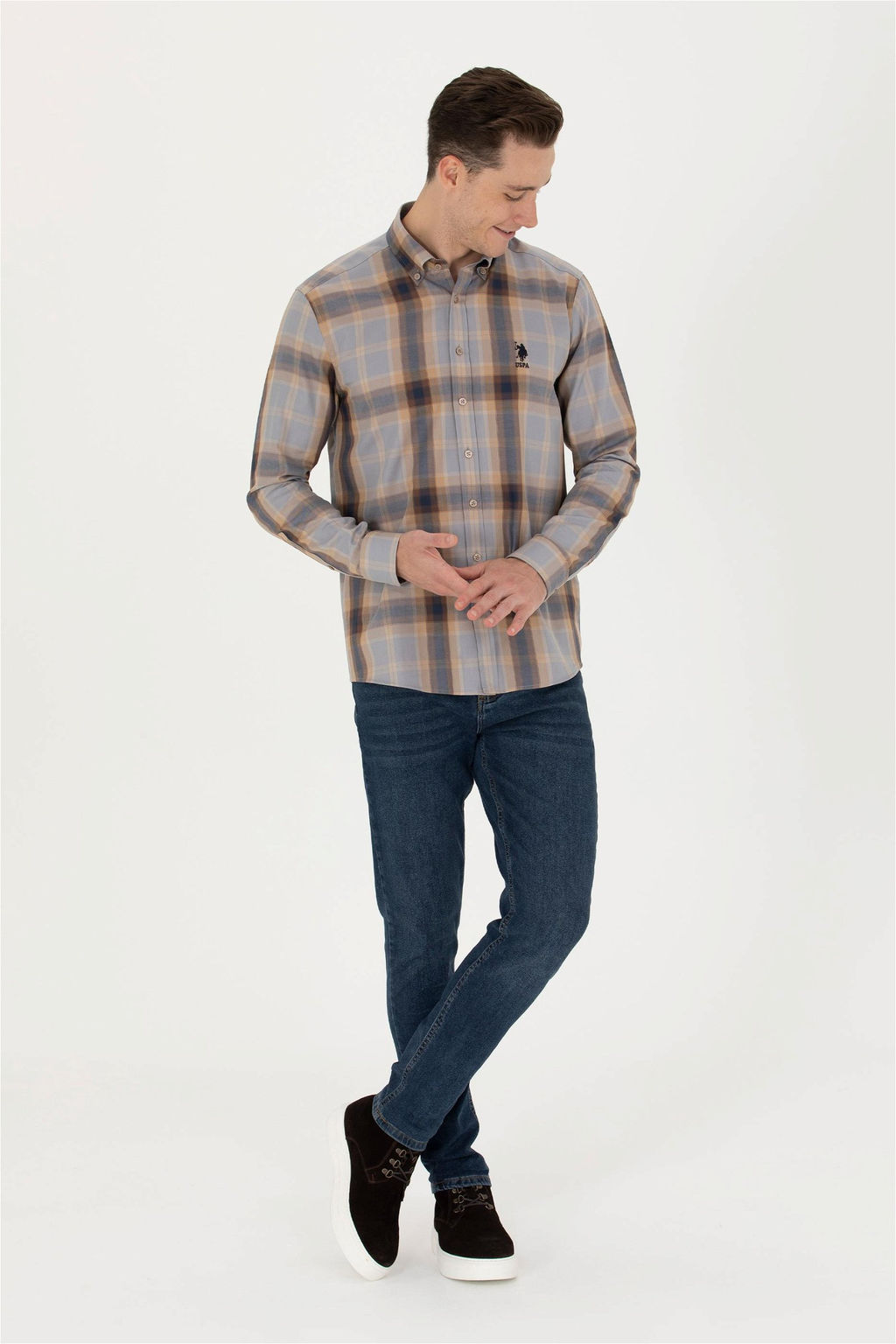 Мужские синие джинсовые брюки